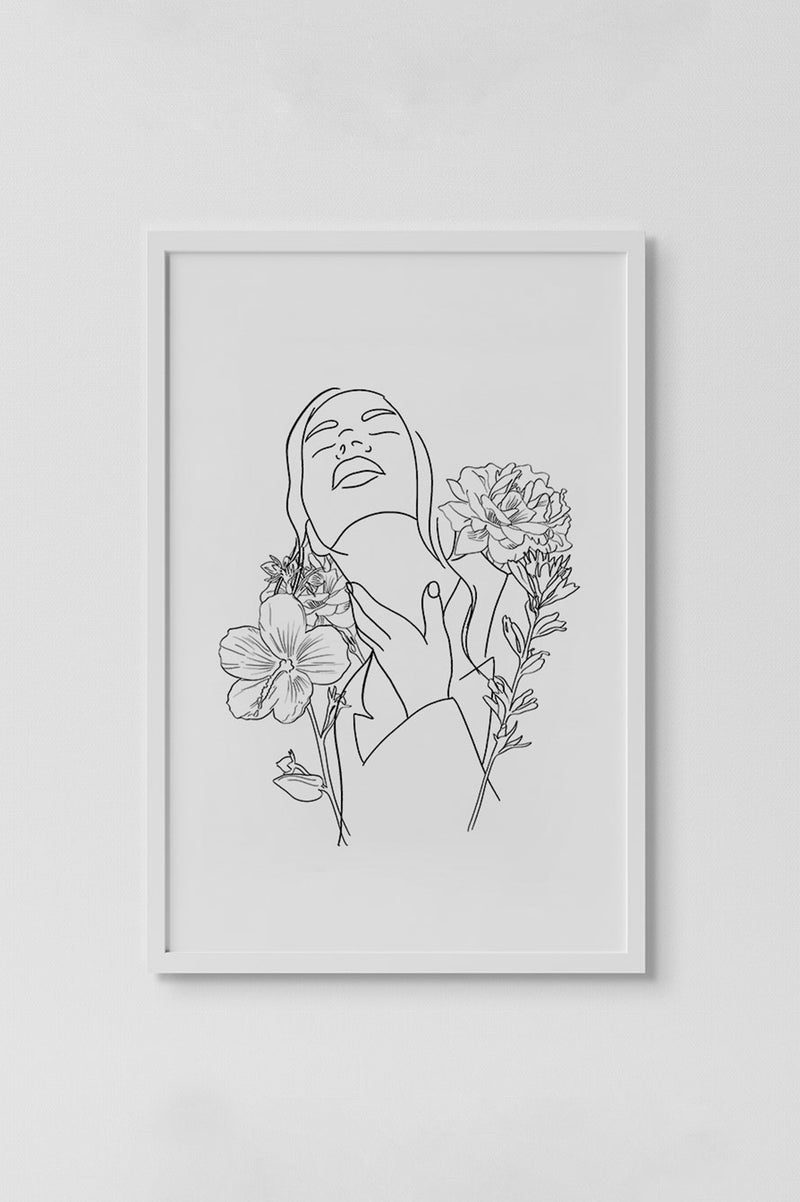 Flower Girl Stencil Print