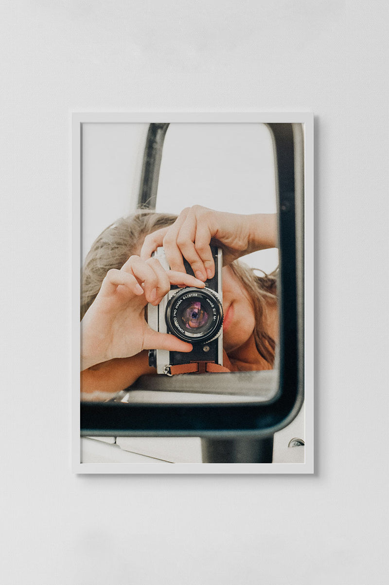Girl With Camera Print
