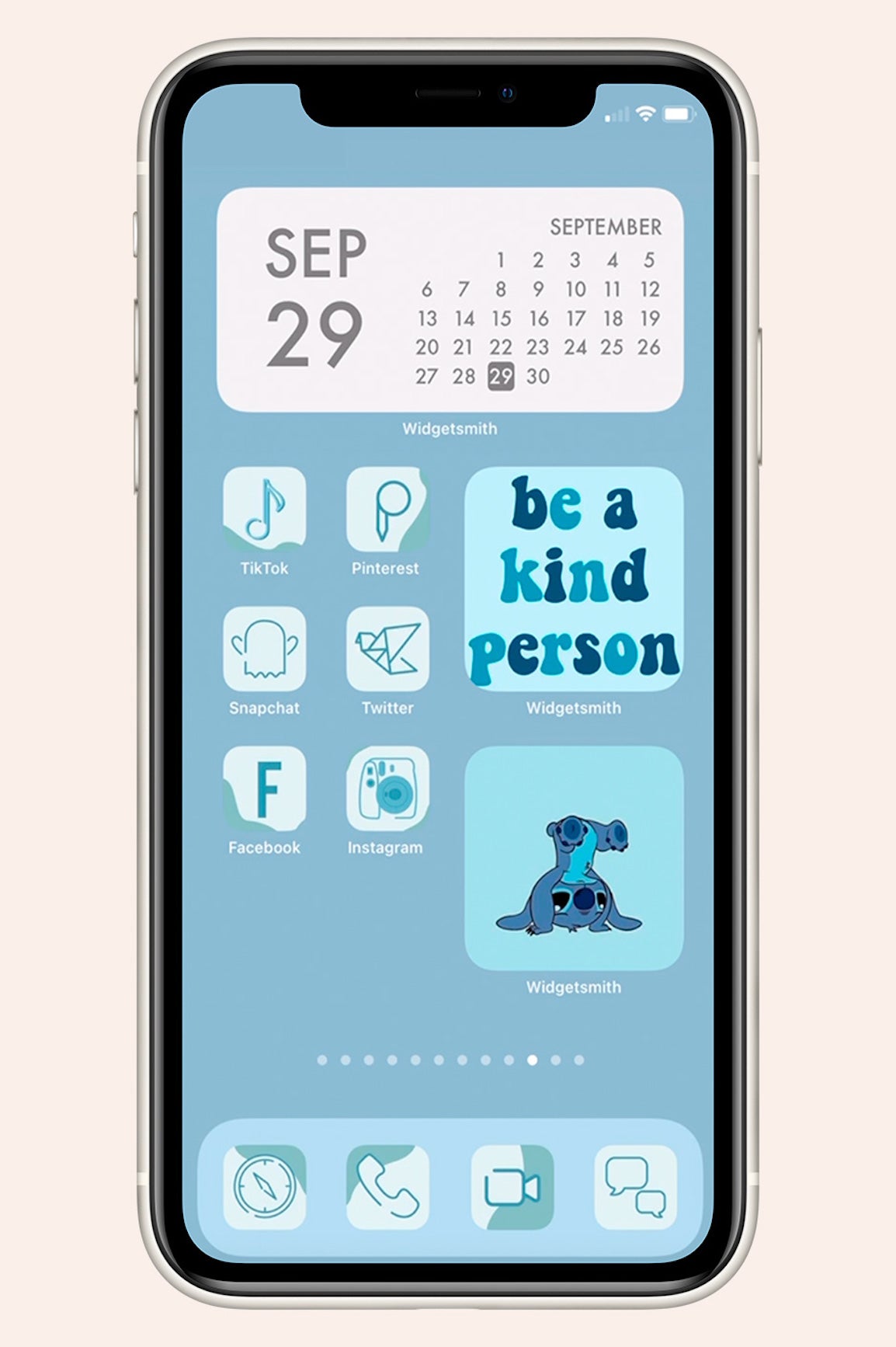 light blue hues widget and ios themed pack