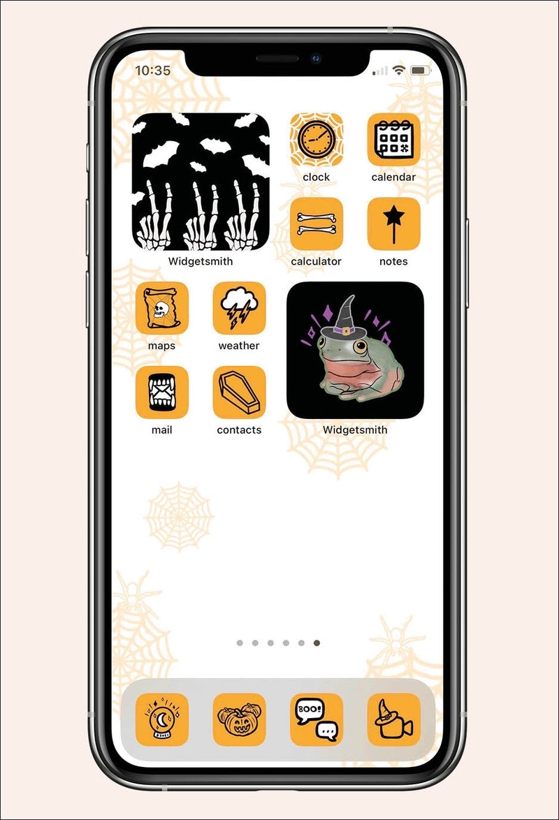 halloween inspired ios icon pack with black white and orange spooky themed widgets and appshalloween inspired ios icon pack with black white and orange spooky themed widgets and apps