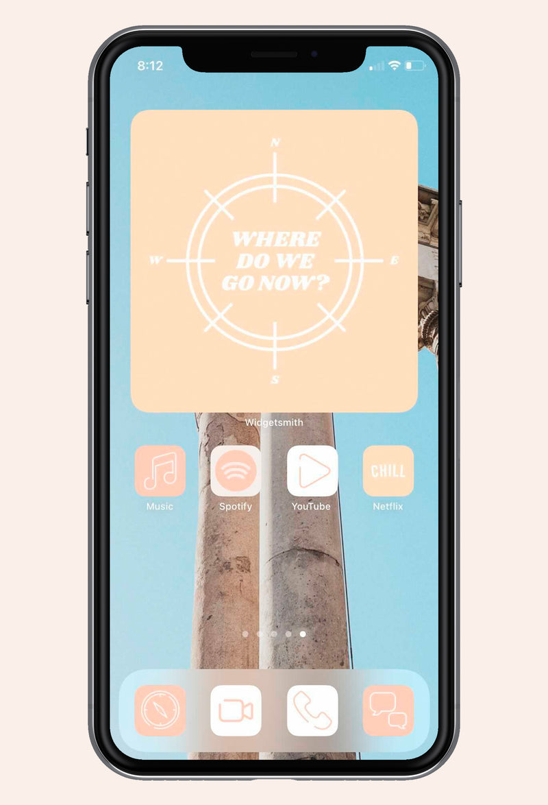 sky blue peach and nude colored ios icons and widgets