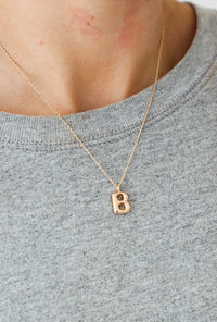 gold letter "B" necklace