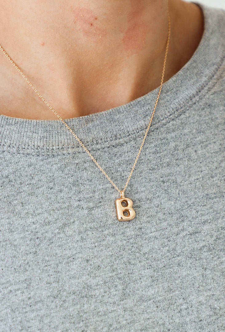 gold letter "B" necklace