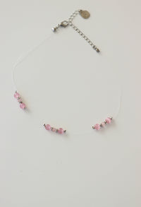 pink beaded choker necklace