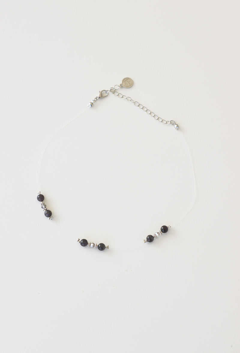 black beaded choker necklace