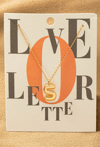 S letter gold necklace