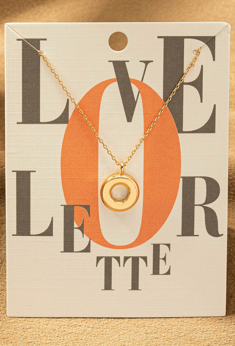 O letter gold necklace
