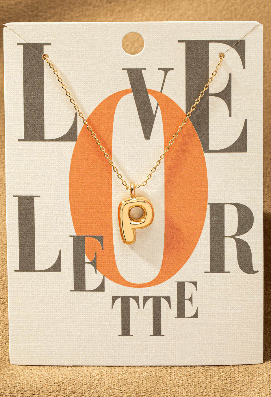 P letter gold necklace