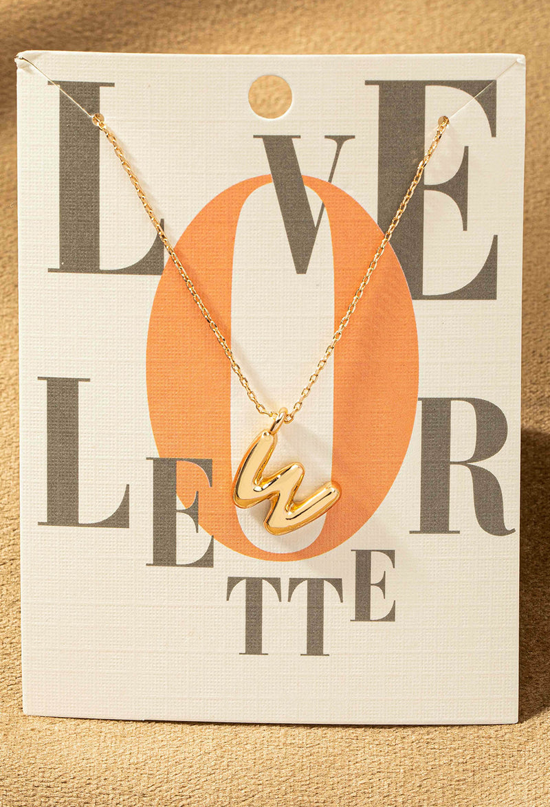 W letter gold necklace