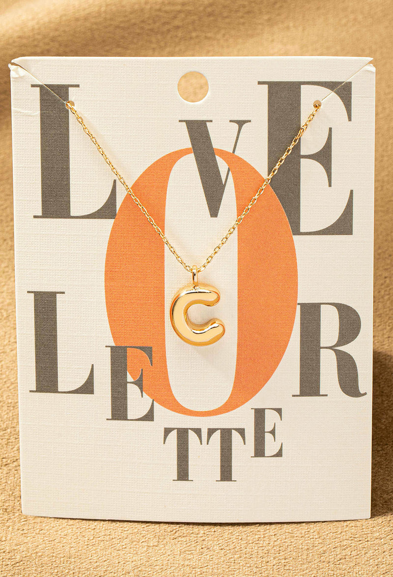 C letter gold necklace