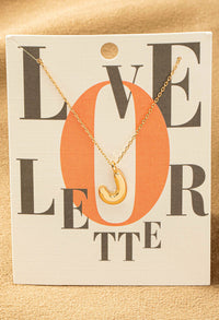 J letter gold necklace