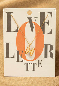 H letter gold necklace