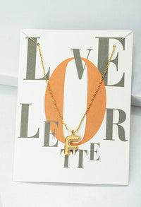 F letter gold necklace