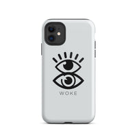 White iphone case with an open eye