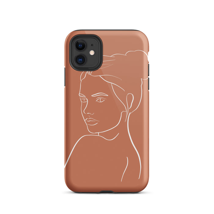 Iphone 11 phone case face line drawing 