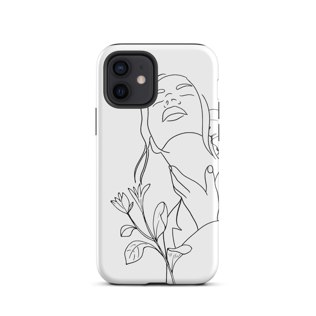 White iphone case with a woman outline
