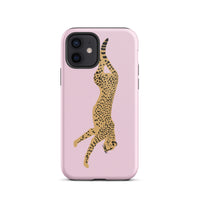 Iphone 12 cheetah pink phone case glossy