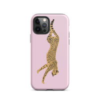 Iphone 12 pro cheetah pink phone case glossy