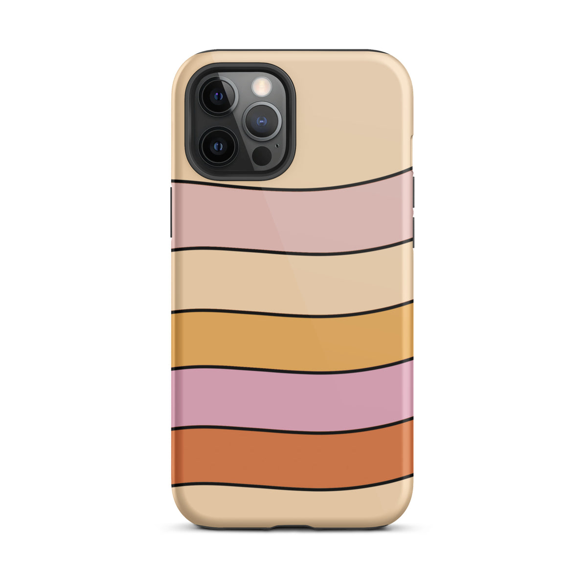 Pink stripe iphone 12 pro max phone case