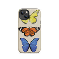 Beige iphone case with butterflies