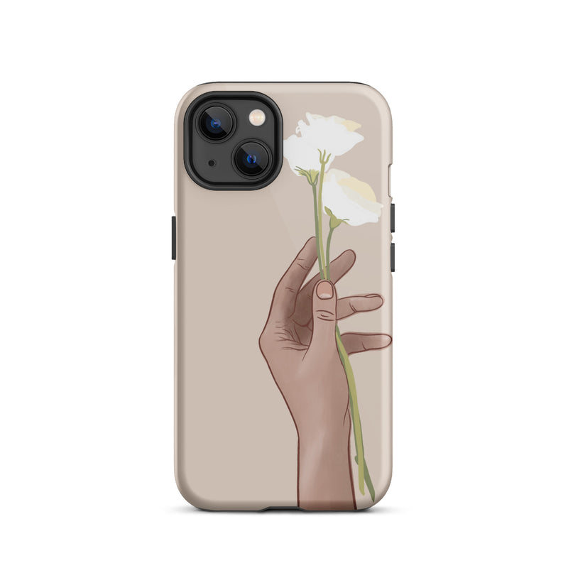 Tan flower iphone case 