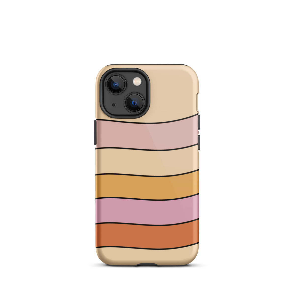 Pink stripe iphone 13 mini phone case