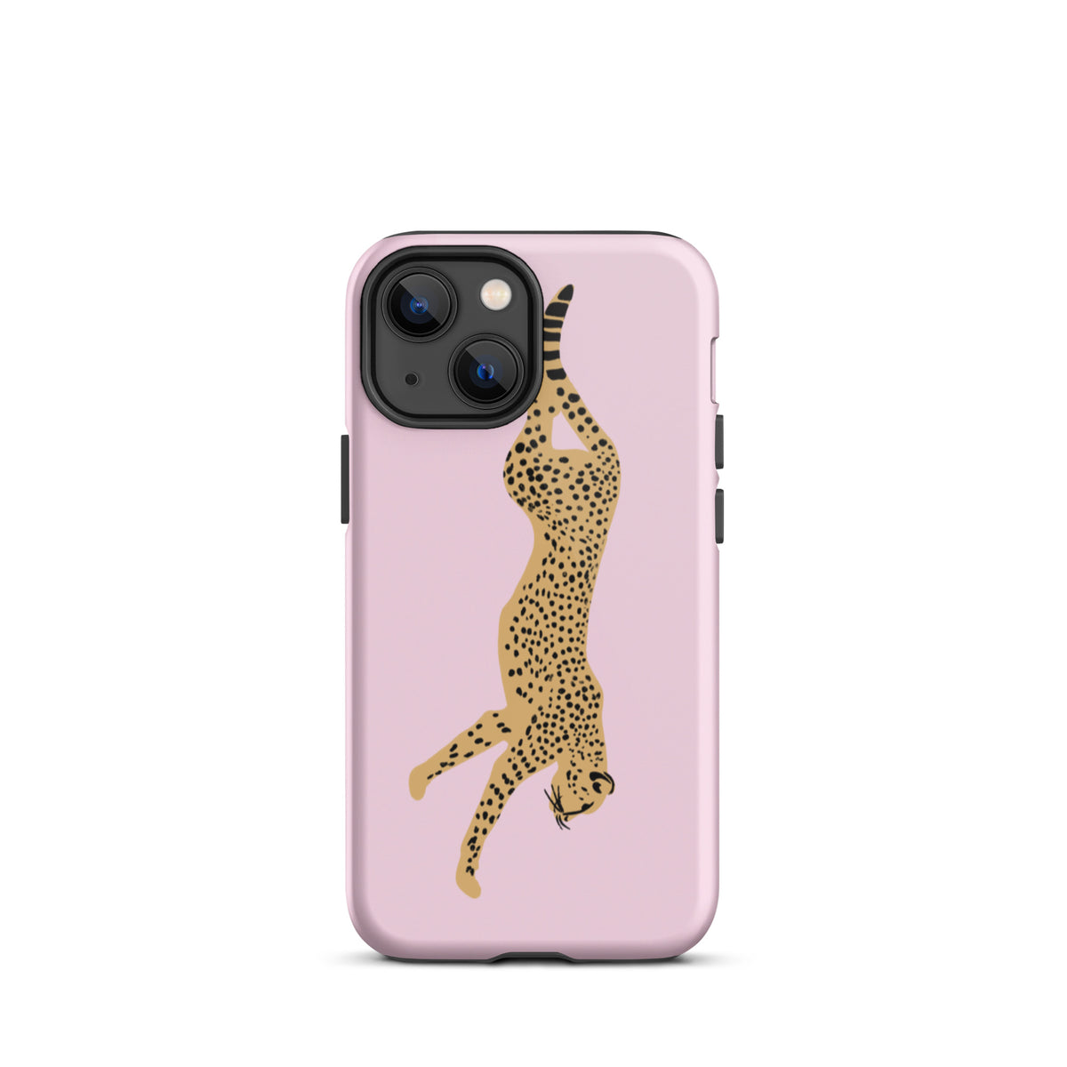 Iphone 13 mini cheetah pink phone case glossy
