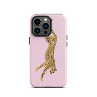 Iphone 13 pro cheetah pink phone case glossy