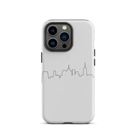White iphone case with a city skyline