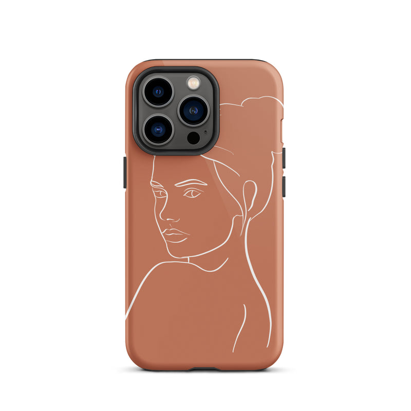 Iphone 13 phone case face line drawing