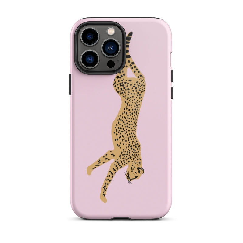 Iphone 13 pro cheetah pink phone case glossy