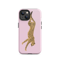 Iphone 14 cheetah pink phone case glossy