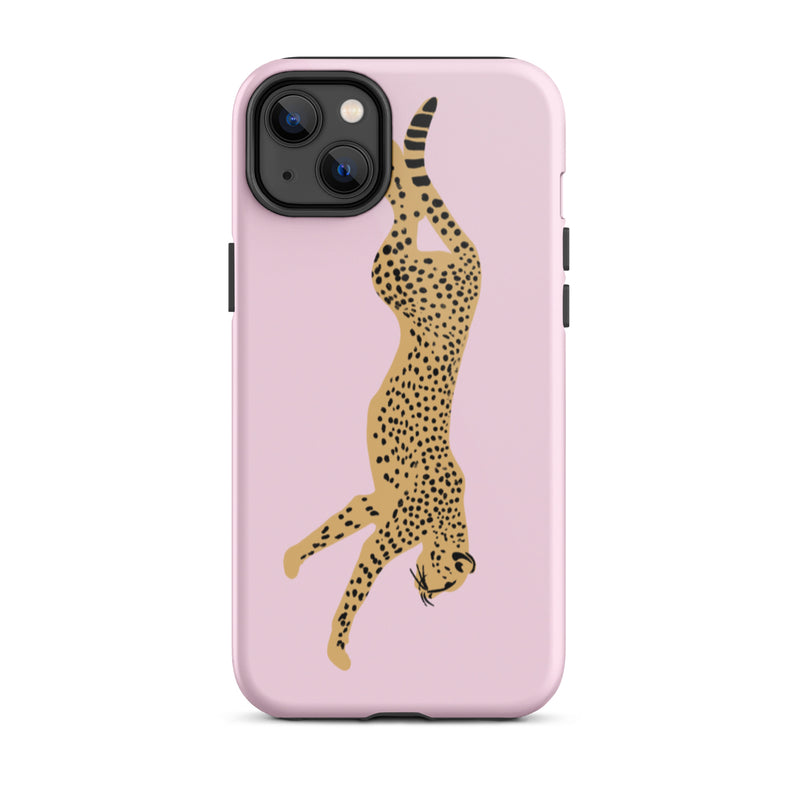Iphone 14 plus cheetah pink phone case glossy