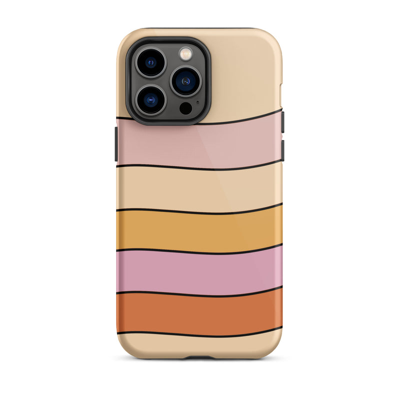 Pink stripe iphone 14 pro max phone case