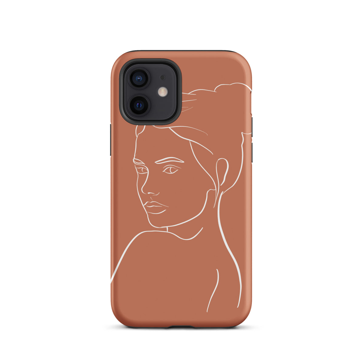 Iphone 12 phone case face line drawing