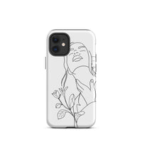 White iphone case with a woman outline