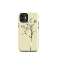 Babys breath outline on cream/yellow background phone case