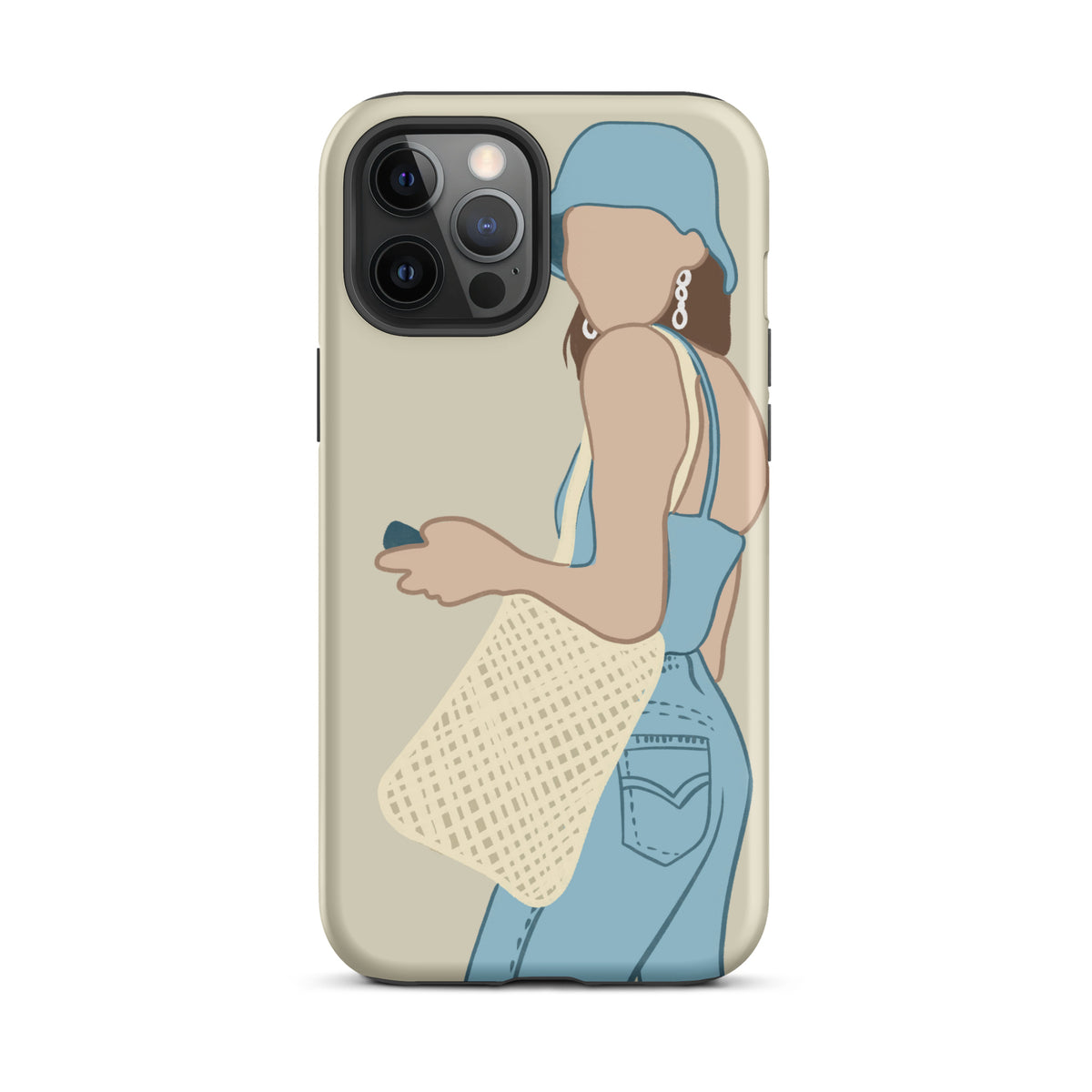 Girl holding tote bag iPhone Case