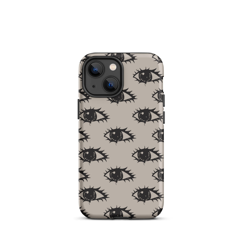 Tan Iphone phone case with eyes