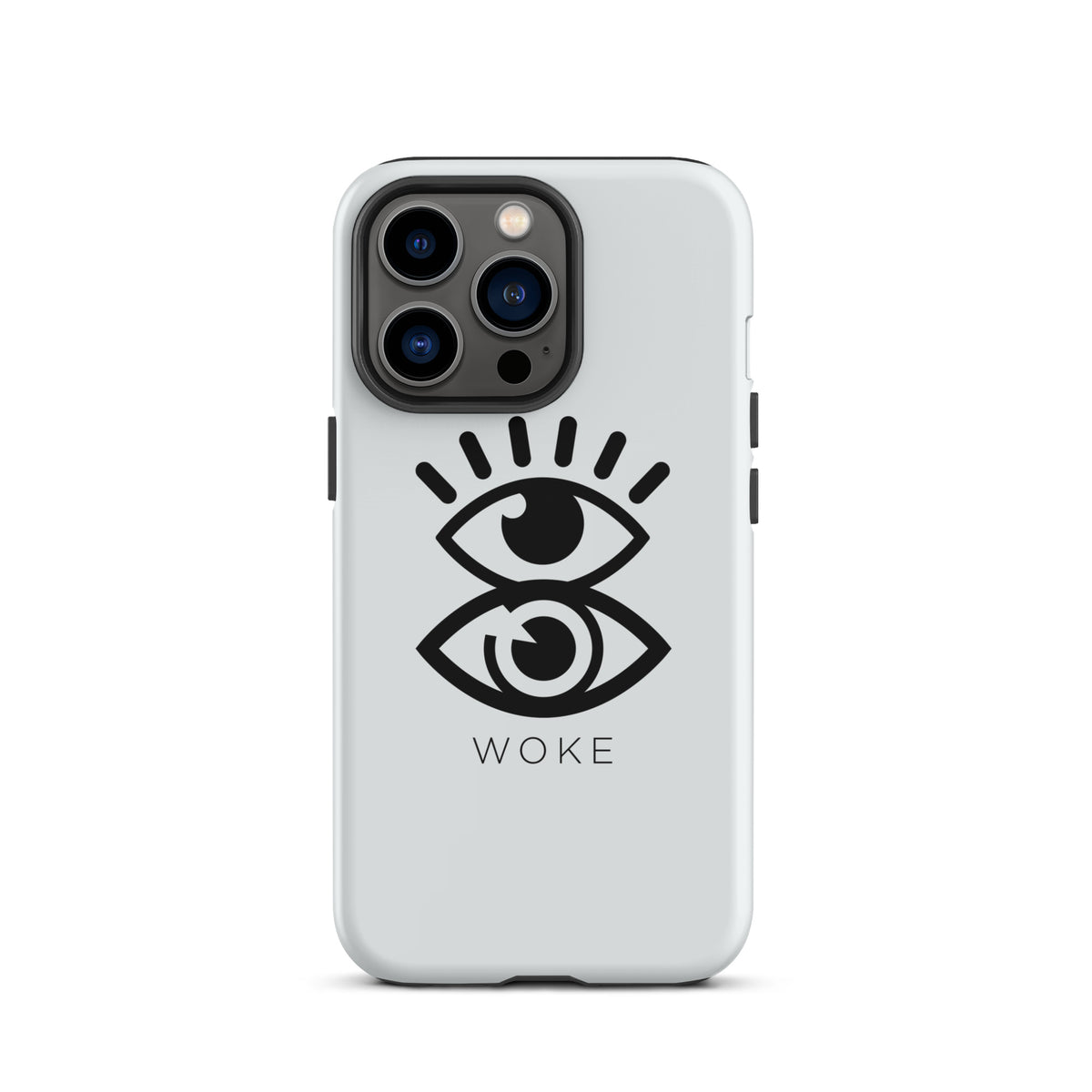 White iphone case with an open eye