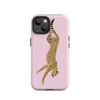 Iphone 14 cheetah pink phone case matte