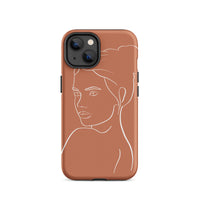 Iphone 14 phone case face line drawing
