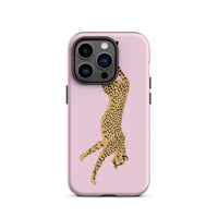 Iphone 14 pro cheetah pink phone case matte