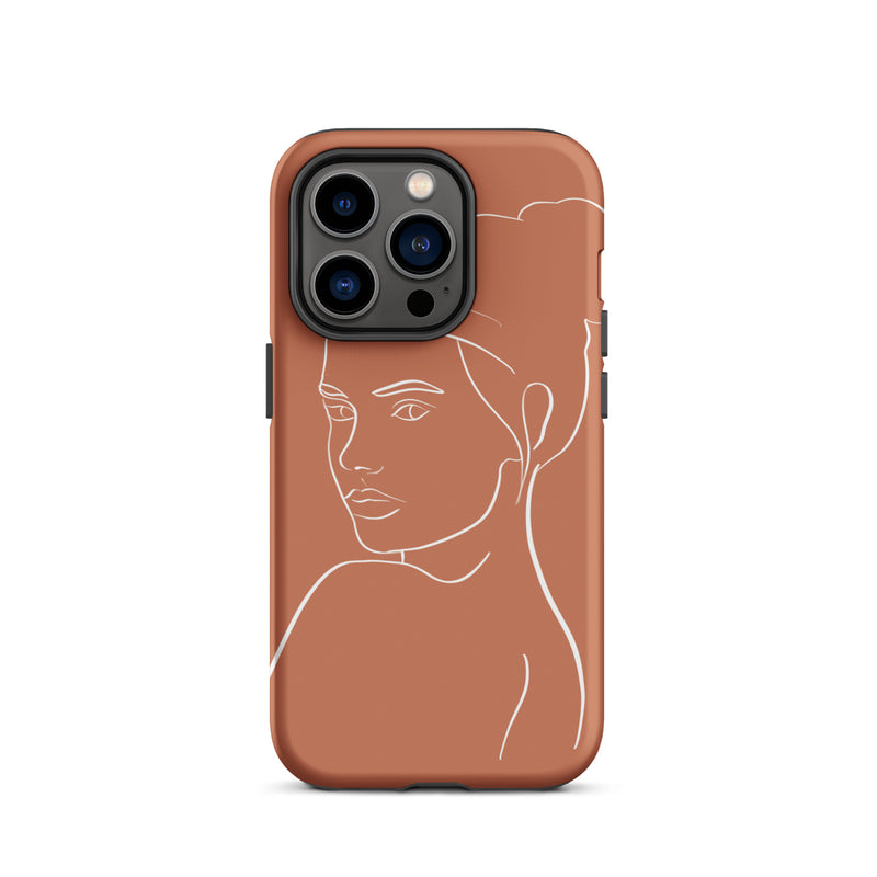 Iphone 14 phone case face line drawing